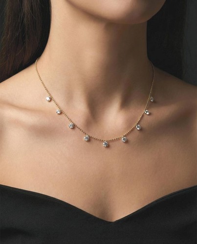 Floating moissanite necklace - floating,