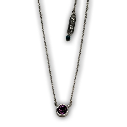 Purple floating pendant stone - purple,